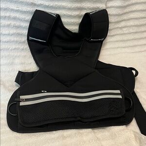 Black Weighted Vest with Reflective Stripes